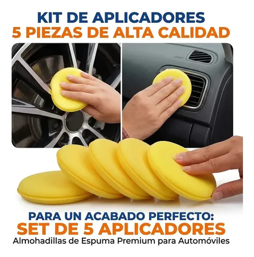 Kit 5 Esponjas Aplicadoras De Cera Espuma Auto Detailing 3