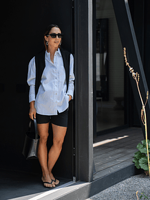 Camisa Cremona Brocado Celeste