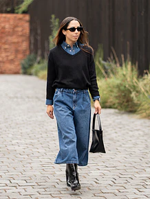 Celine Cropped Wide Jeans