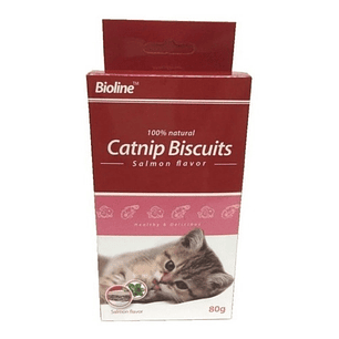 Galletas Bioline Catnip Biscuits Para Gatos Salmón 80g