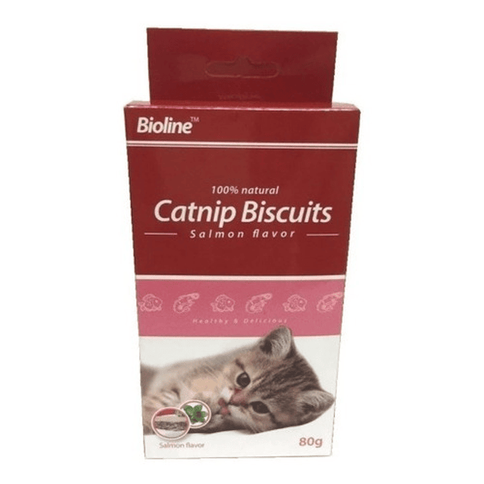 Galletas Bioline Catnip Biscuits Para Gatos Salmón 80g 1