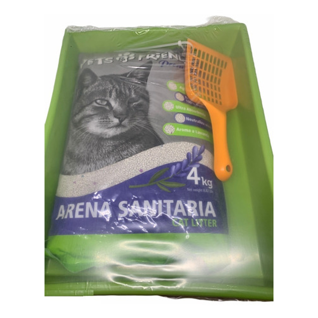 Arenero Ó Bandeja Sanitaria Sencilla+pala+4kg De Arena 1