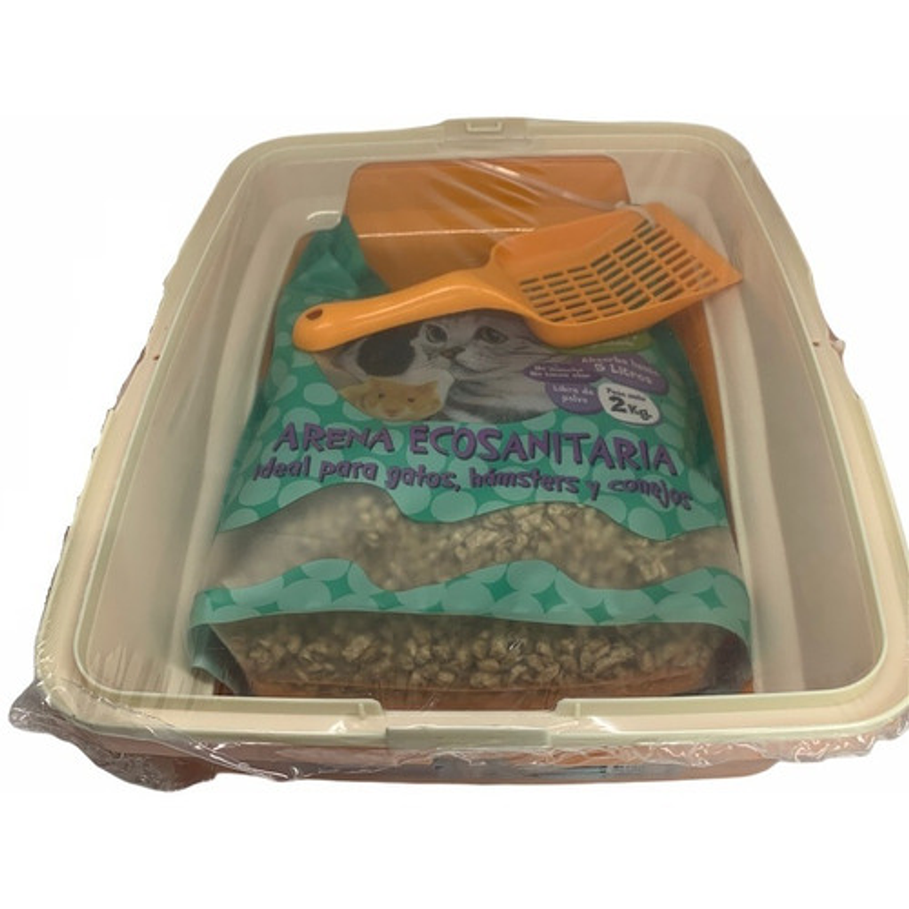 Arenero Ó Bandeja Sanitaria Con Borde+pala+2kg De Arena 22