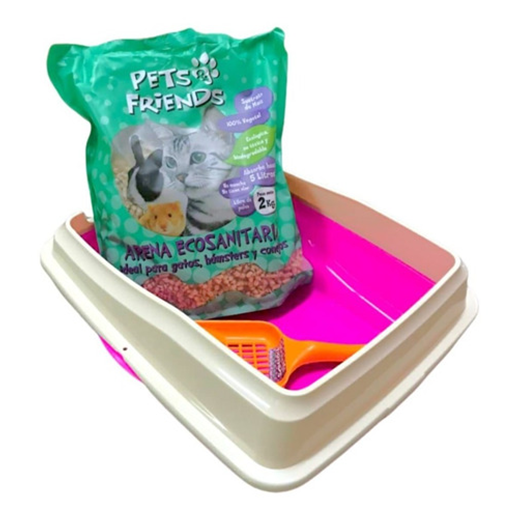 Arenero Ó Bandeja Sanitaria Con Borde+pala+2kg De Arena 25