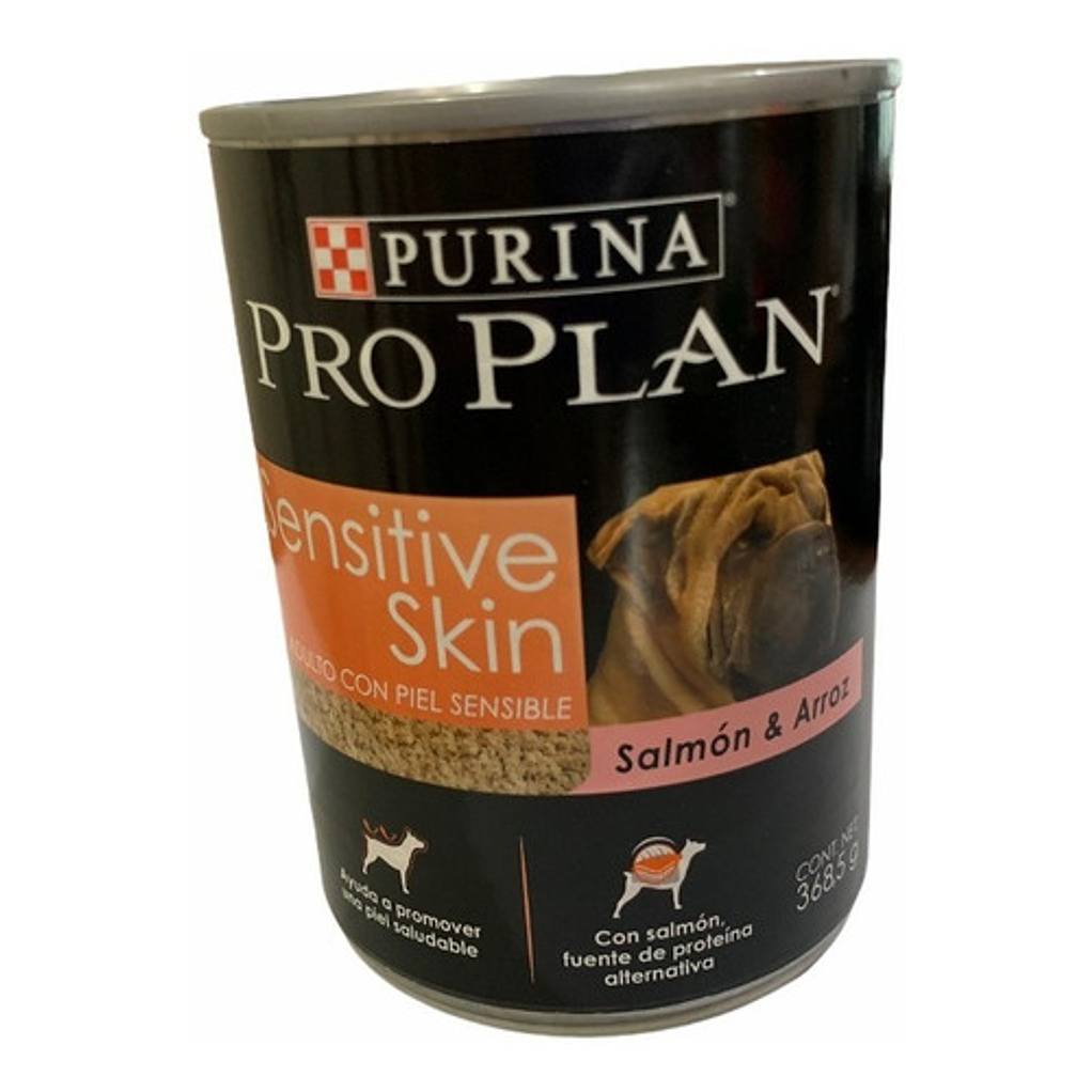 12 Latas Proplan Adulto Piel Sensible Perros De Salmón de 368.5gr 3