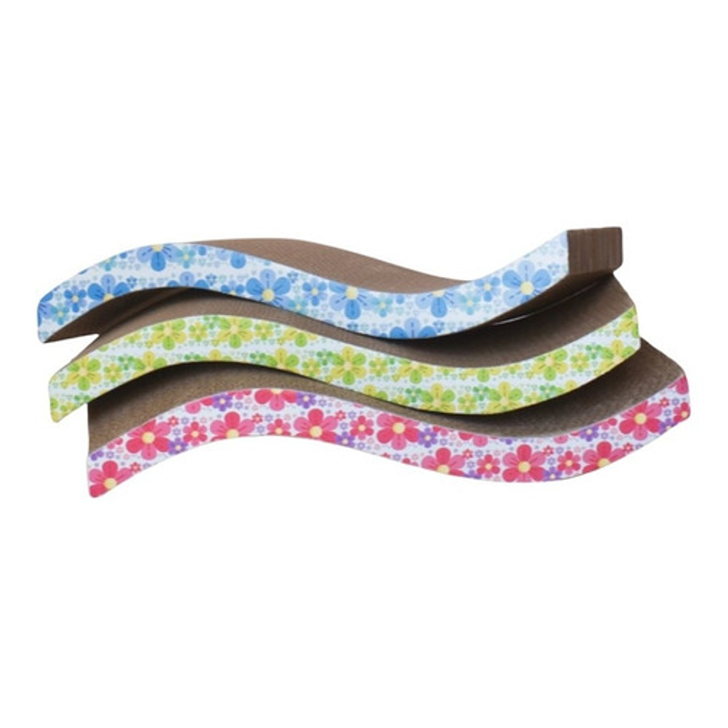 Rascador Curvo Con Flores Variadas Con Diseños Para Gatos  1