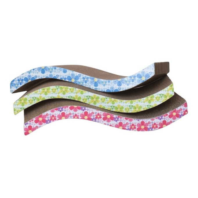 Rascador Curvo Con Flores Variadas Con Diseños Para Gatos  1