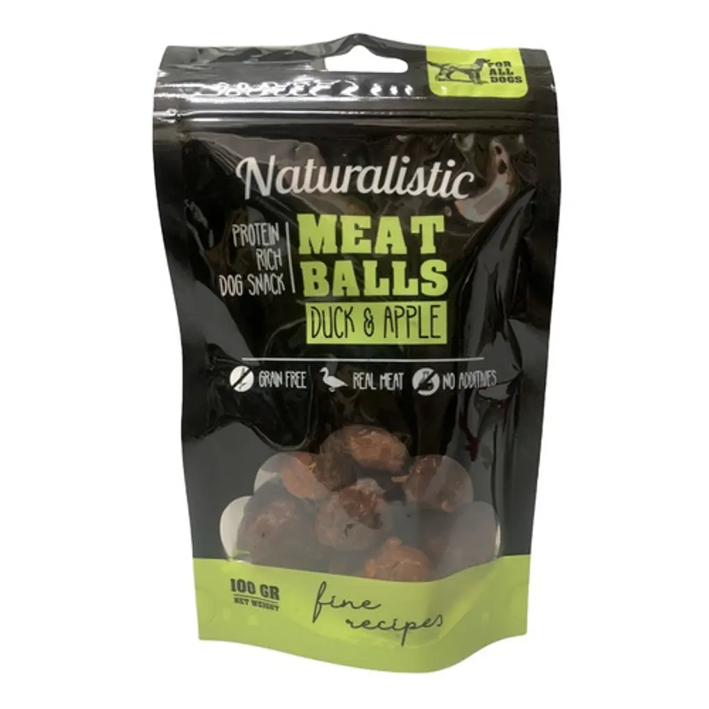 Naturalistic Meatballs Snack Sabor Pato Y Manzana 100gr 1
