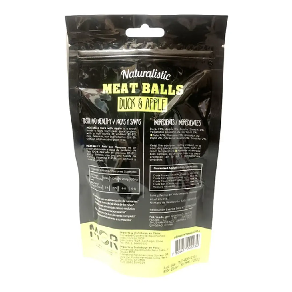 Naturalistic Meatballs Snack Sabor Pato Y Manzana 100gr 2