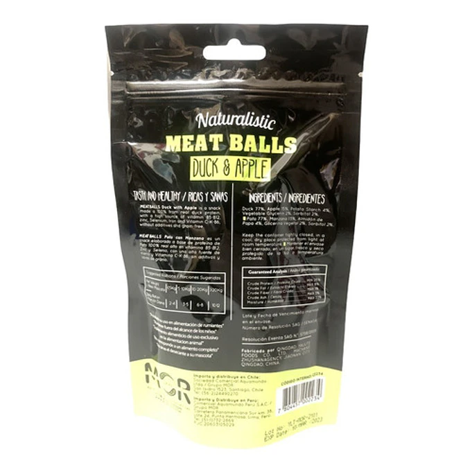 Naturalistic Meatballs Snack Sabor Pato Y Manzana 100gr 2