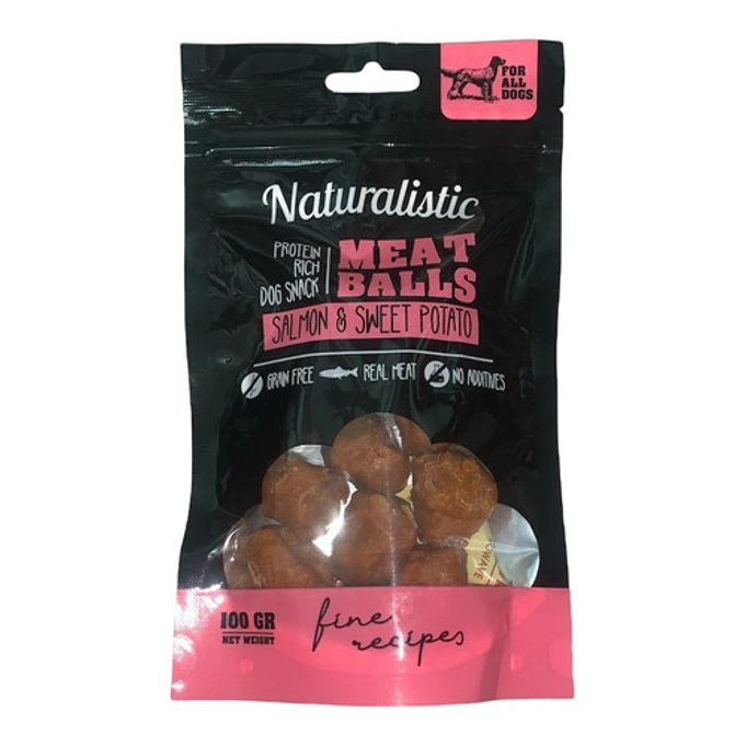 Naturalistic Meatballs Snack Sabor Salmon Y Camote 100 Gr 1