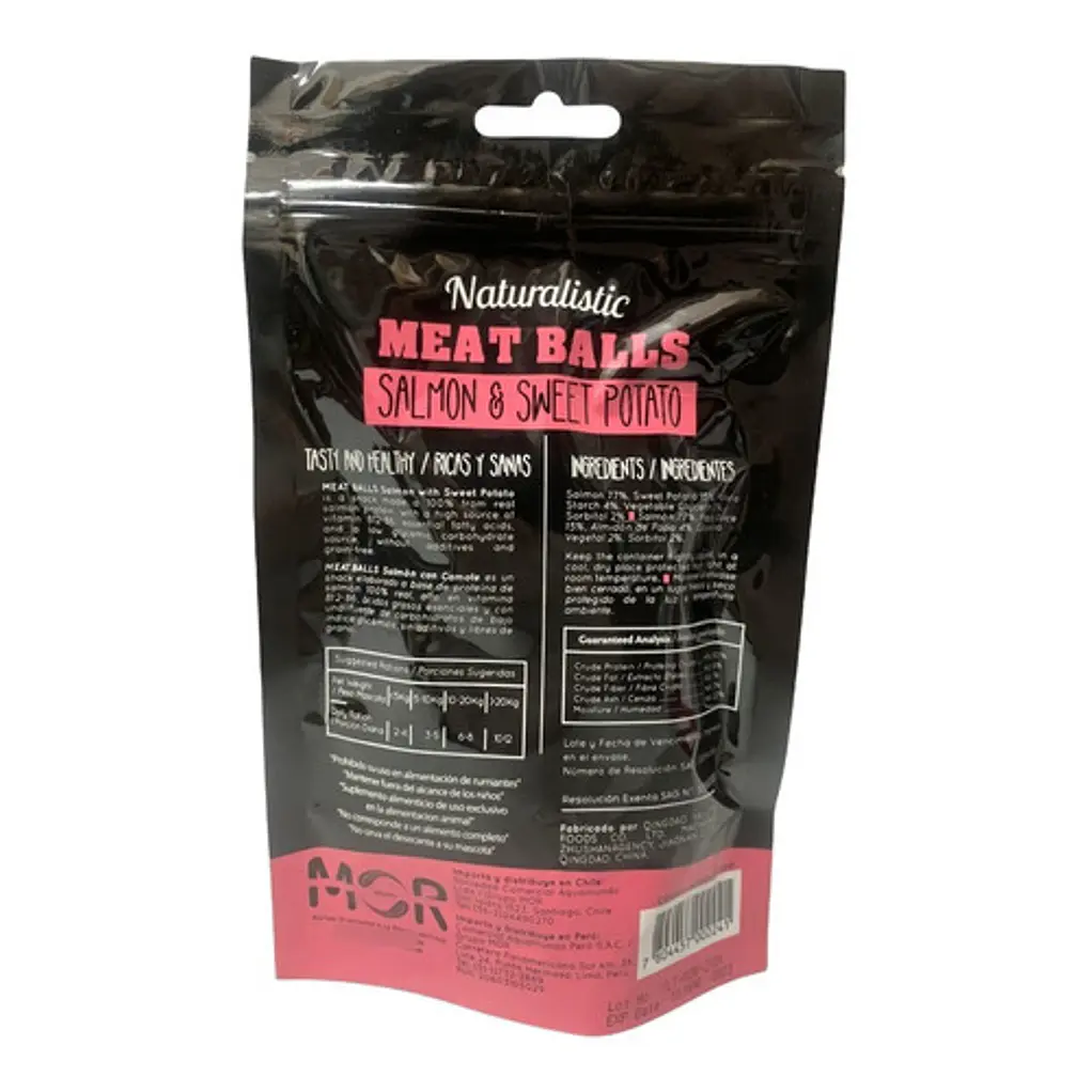 Naturalistic Meatballs Snack Sabor Salmon Y Camote 100 Gr 2