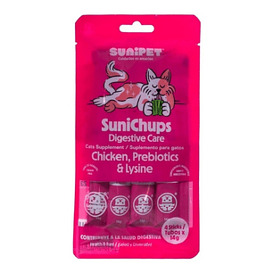 Snacks Gatos Sunichups Fortalece Salud Digestiva 4x14g Pollo