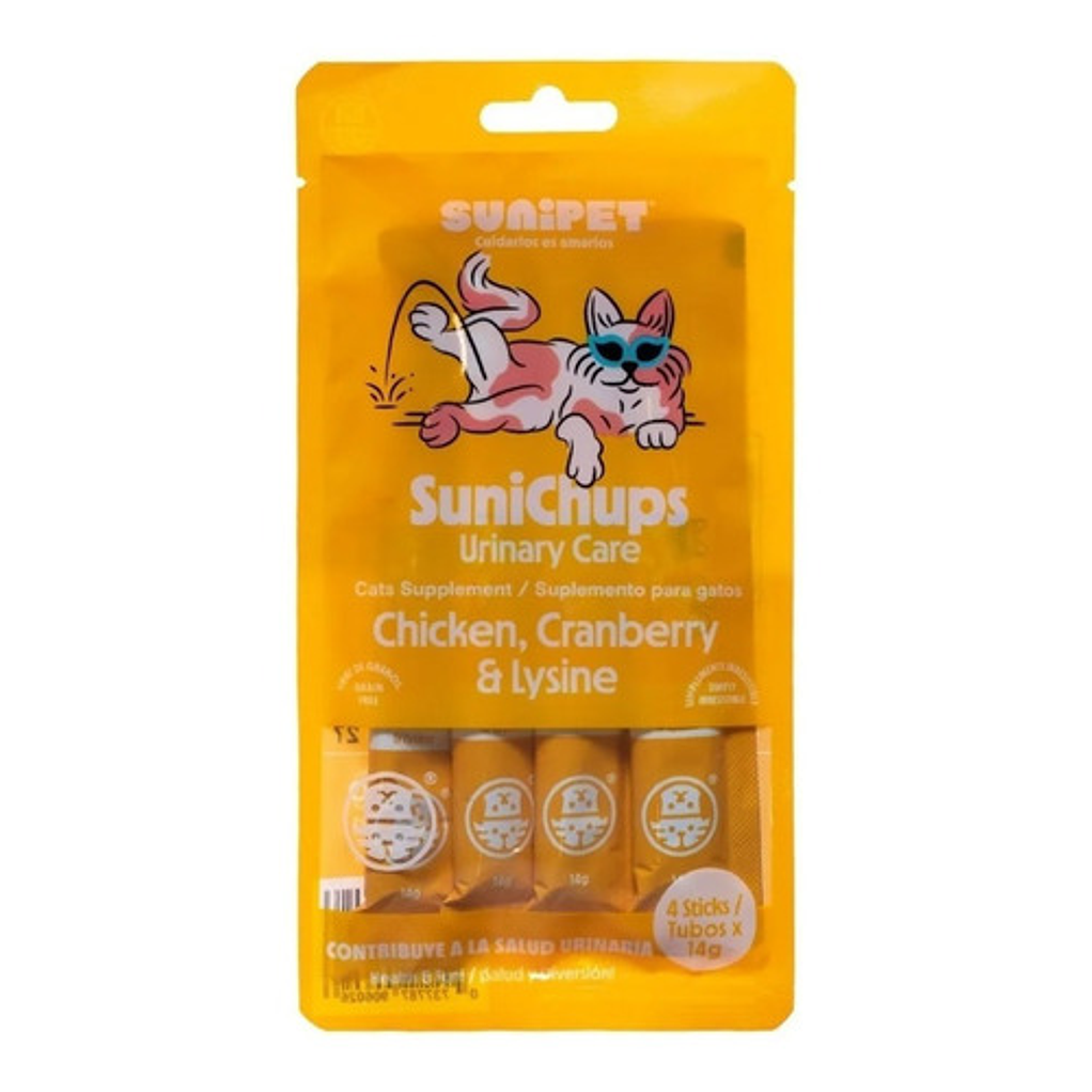 Snacks Gatos Sunichups Fortalece Salud Urinaria 4x14gr Pollo 1