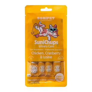 Snacks Gatos Sunichups Fortalece Salud Urinaria 4x14gr Pollo