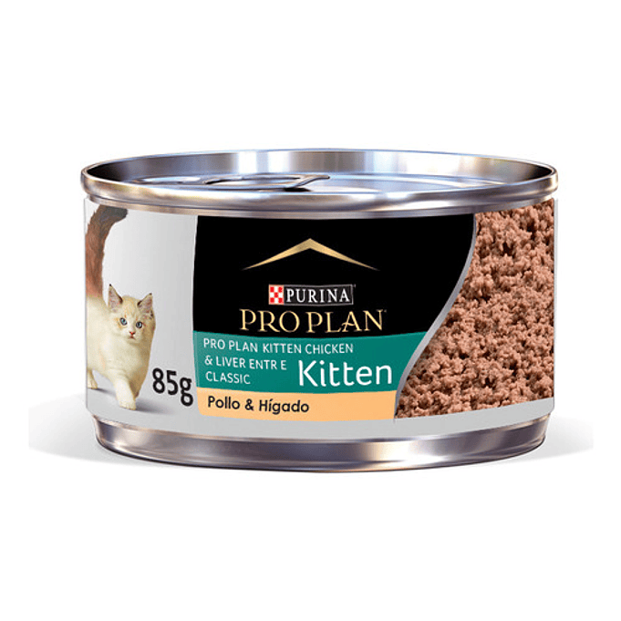 1 Lata Pro plan Kitten Para Gatito Sabor Pollo Y Hígado De 85 G 3