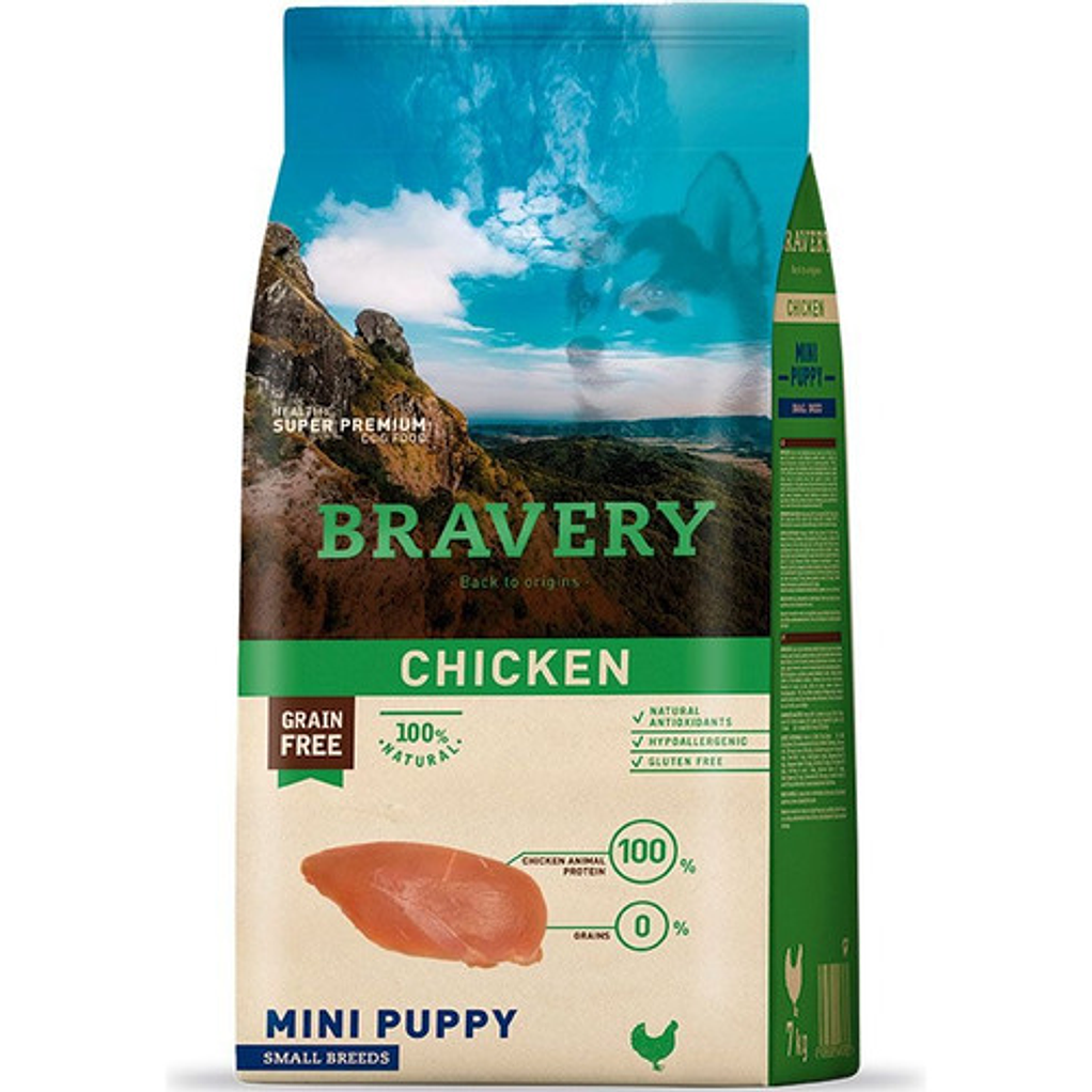 Alimento Bravery Pollo  para Perro Mini Puppy Raza Pequeña 2 Kg 1