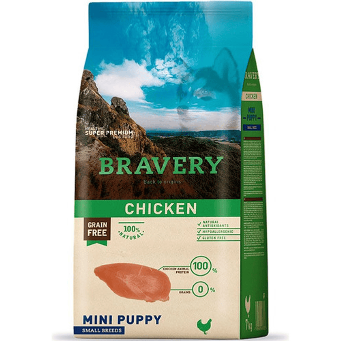 Alimento Bravery Pollo  para Perro Mini Puppy Raza Pequeña 2 Kg 1