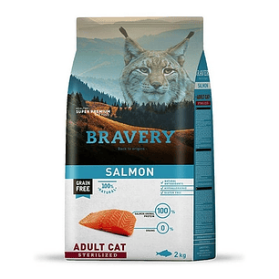 Alimento Bravery Esterilizado Gato Adulto Salmón De 2kg