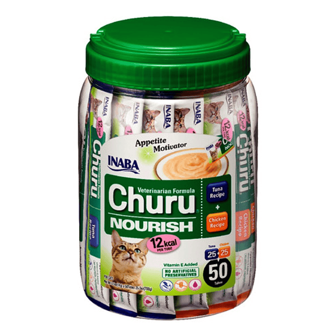 Churu Nourish Inaba Para Gatos Pollo Y Atún Frasco 50 Un 1