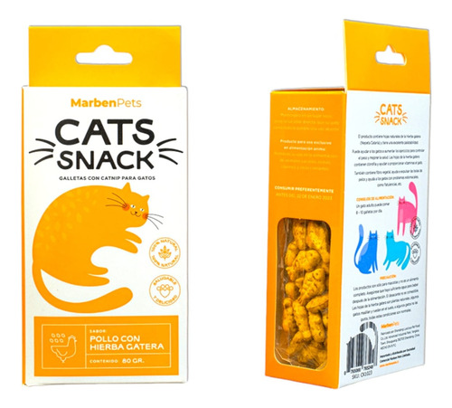 Cats Snack Galletas con Hierba Gatera Sabor a Pollo 80G