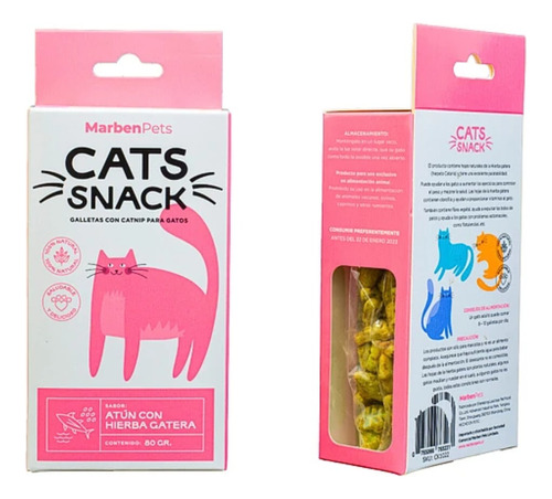 Cats Snack Galletas Con Hierba Gatera Sabor Atún 80G