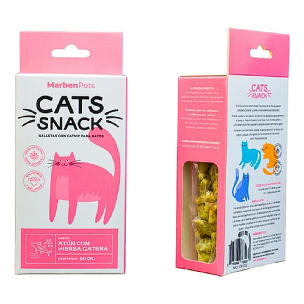 Galletas para gato Atún Con Hierba Gatera 80gr Cats Snack  1