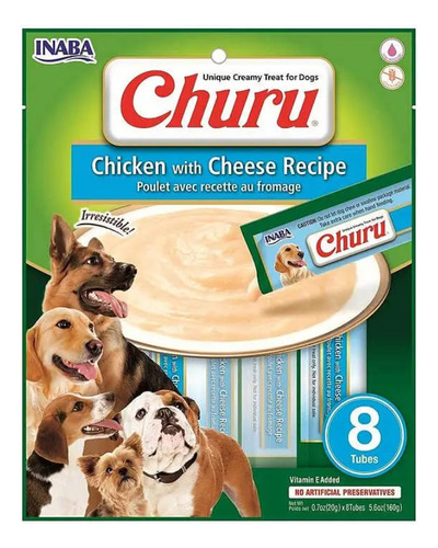 Churu Perro Sabor Pollo y Queso 8 tubos