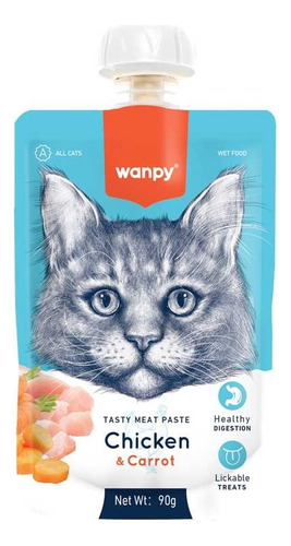 WANPY TASTY MEAT PASTE CHICKEN. 90 GRAMOS.