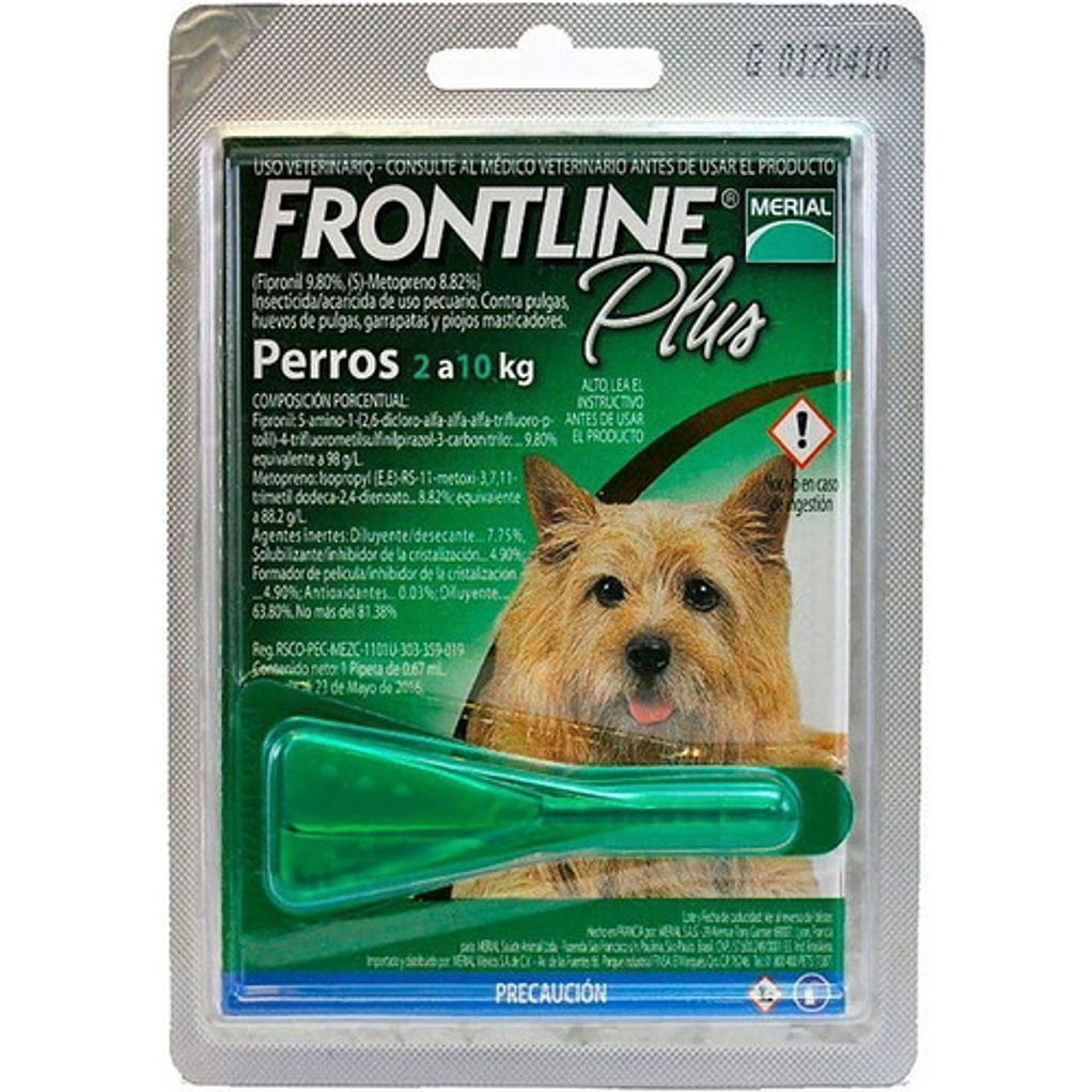 Pipeta Perro Hasta 10kg Frontline Plus Pulgas Garrapatas 2