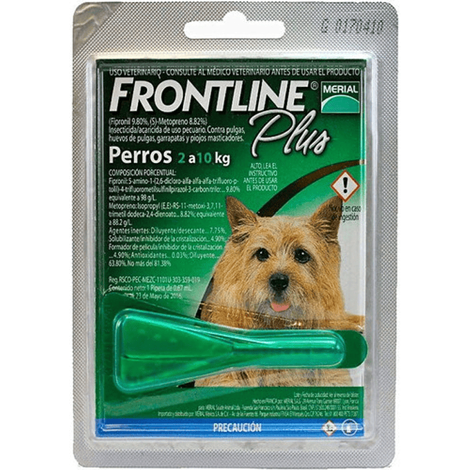  Pipeta Perro Hasta 10kg Frontline Plus Pulgas Garrapatas 2