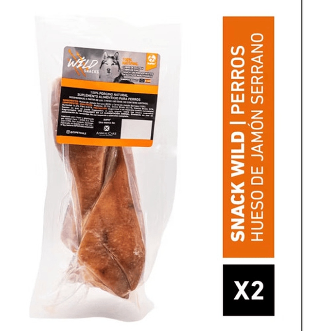 Snack para Perro ---Medio Hueso Jamon Serrano Wild 2 Unidades 4