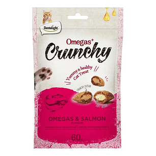 Cats Treat Galleta Rellena Omegas Y Salmon Crunchy 60g-Dentalight Omegas Crunchy - Salmón