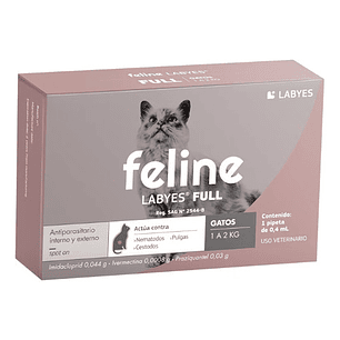 Pipeta Para Gato Feline Labyes Full 0,4 Ml De 1 Kg A 2 Kg