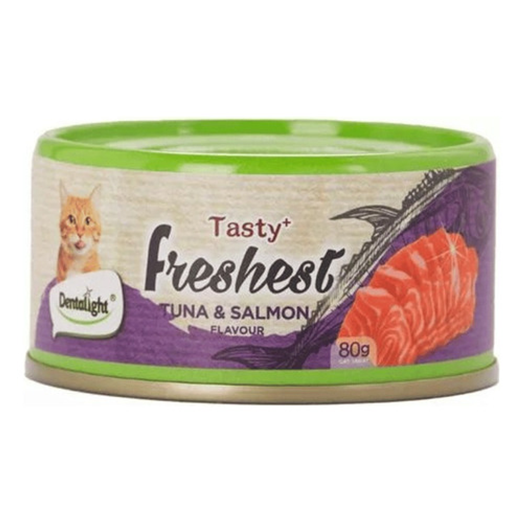 Lata para Gatos de Atún Y Salmón 80gr--Dentalight Tasty Freshest-- 1