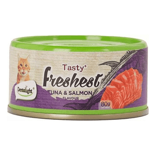 Lata para Gatos de Atún Y Salmón 80gr--Dentalight Tasty Freshest--