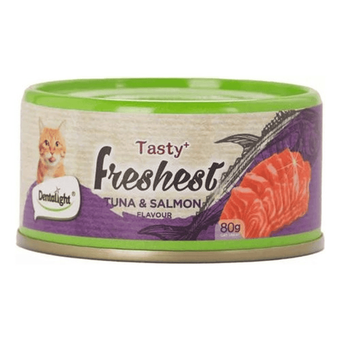 Lata para Gatos de Atún Y Salmón 80gr--Dentalight Tasty Freshest-- 1