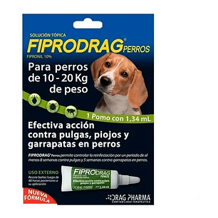 Pipeta Fiprodrag Antipulga Perros De 10 A 20 Kg 1.4 Ml