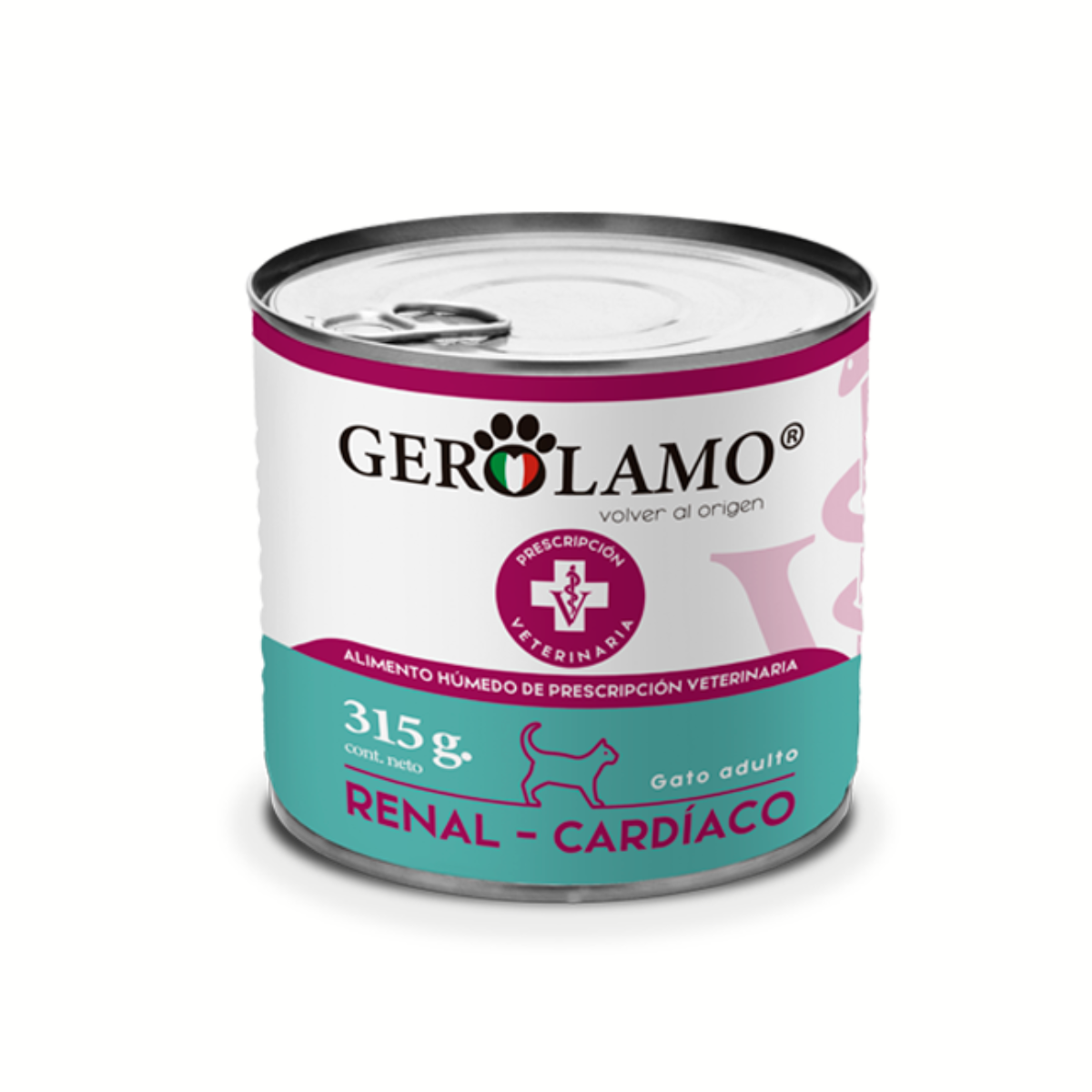 Lata Gerolamo Gato Renal Cardiaco 315Gr: Alimento Veterinario Premium para Gatos con Problemas Renales y Cardíacos