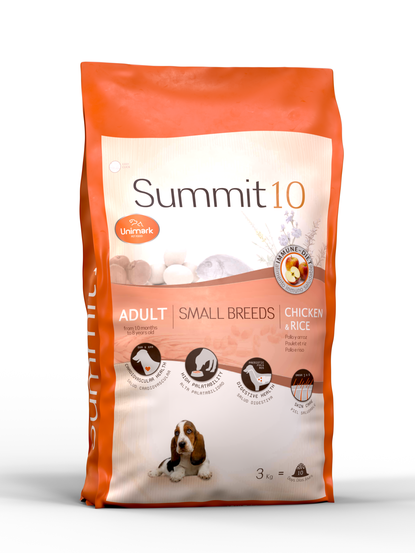 Alimento Summit 10 de pollo y arroz para perro adulto Raza pequeña 3kg---VENCIMIENTO 8 DE OCTUBRE DE 2026---