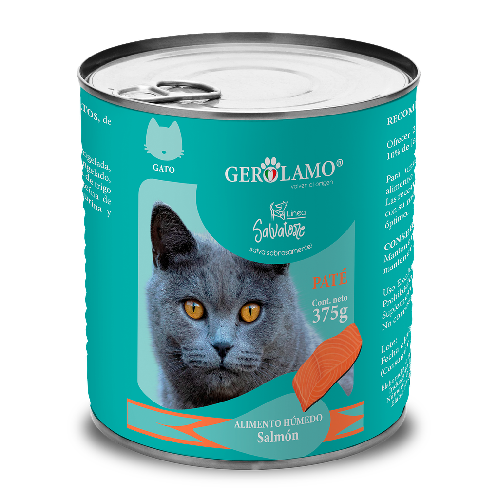 Alimento Salvatore Lata para Gato Adulto Salmon 375gr 1