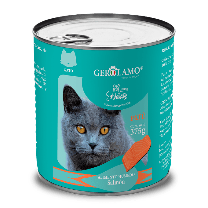 Alimento Salvatore Lata para Gato Adulto Salmon 375gr 1
