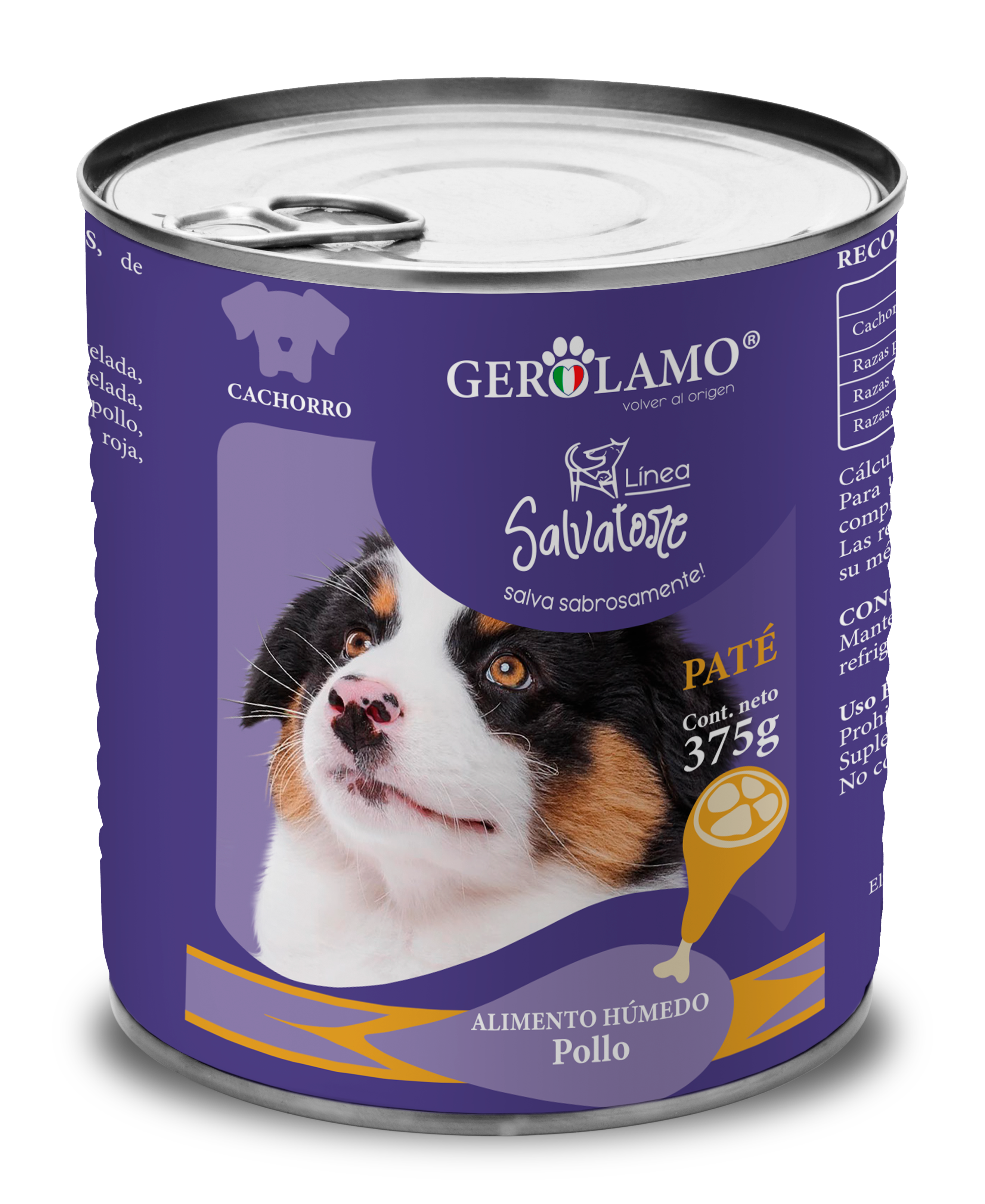 Alimento Para Perro Cachorro Pollo 375gr- Salvatore Lata