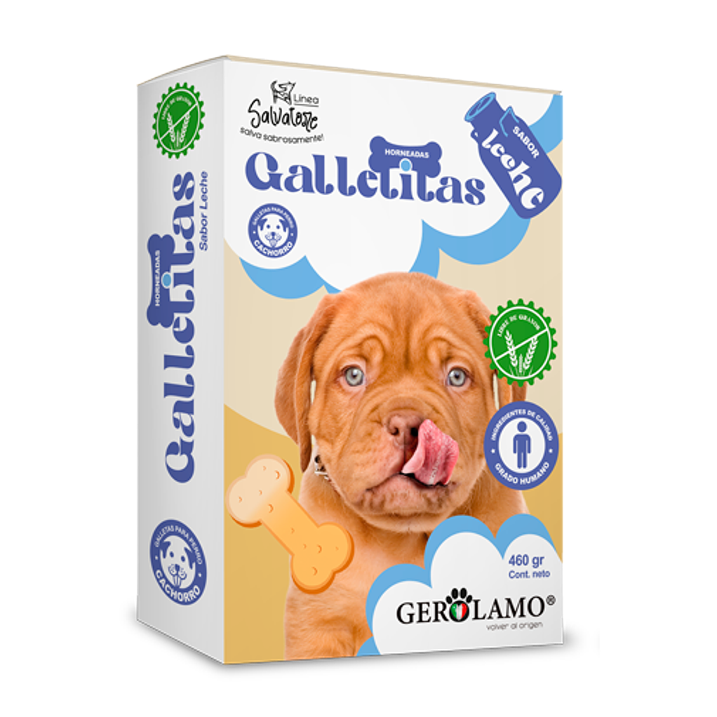 Galletas para Cachorro Libre de Granos  de Leche 460gr-Gerolamo  3