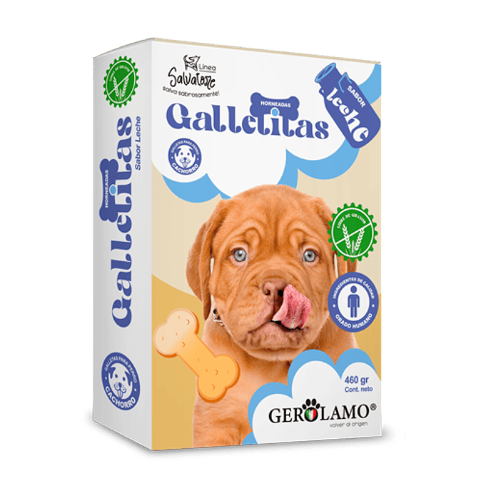 Galletas para Cachorro Libre de Granos  de Leche 460gr-Gerolamo  3