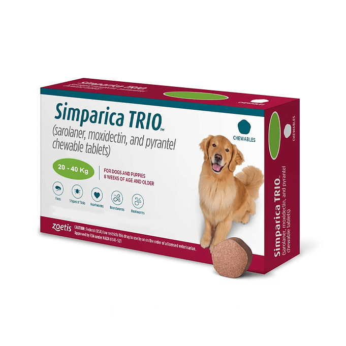 Simparica Trio 1 Comprimido para perros de 20 a 40Kg  1