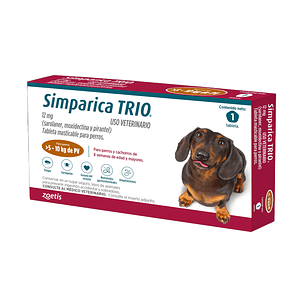 Simparica Trio 1 comprimido para perro de 5.1kg  - 10kg  