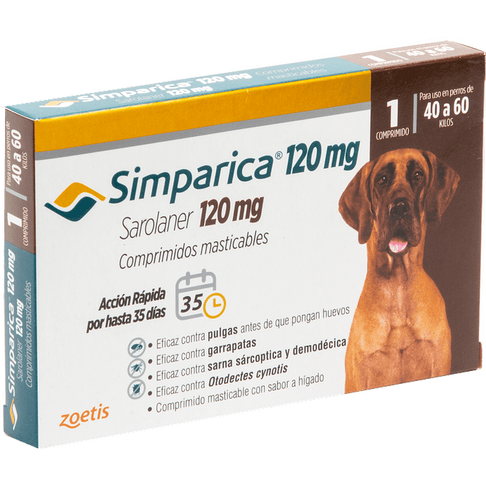 Simparica para perros 120mg - 1 comprimido de 40 A 60 KG 1