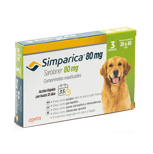 Simparica para perros 80mg - 3 comprimido de 20 a 40kg