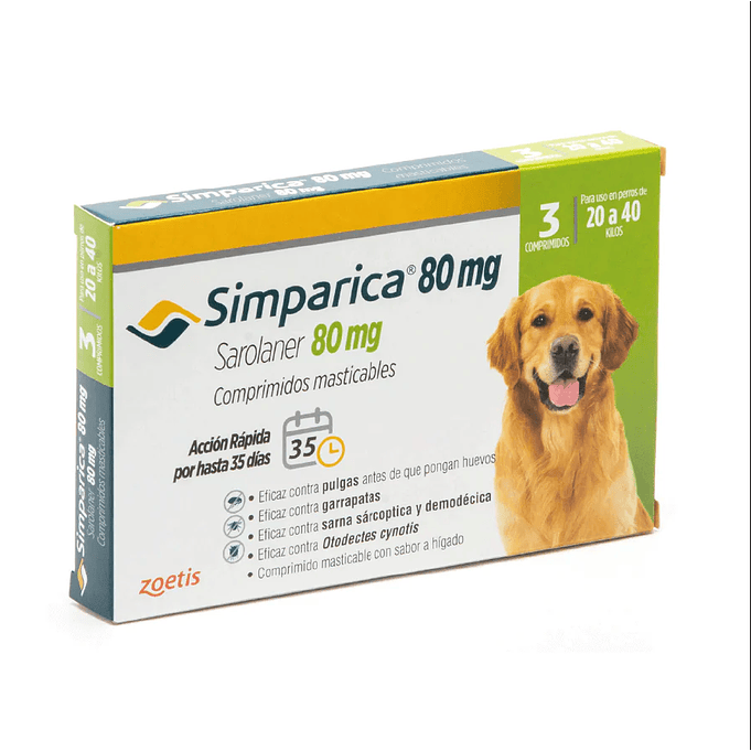 Simparica para perros 80mg - 3 comprimido de 20 a 40kg 1